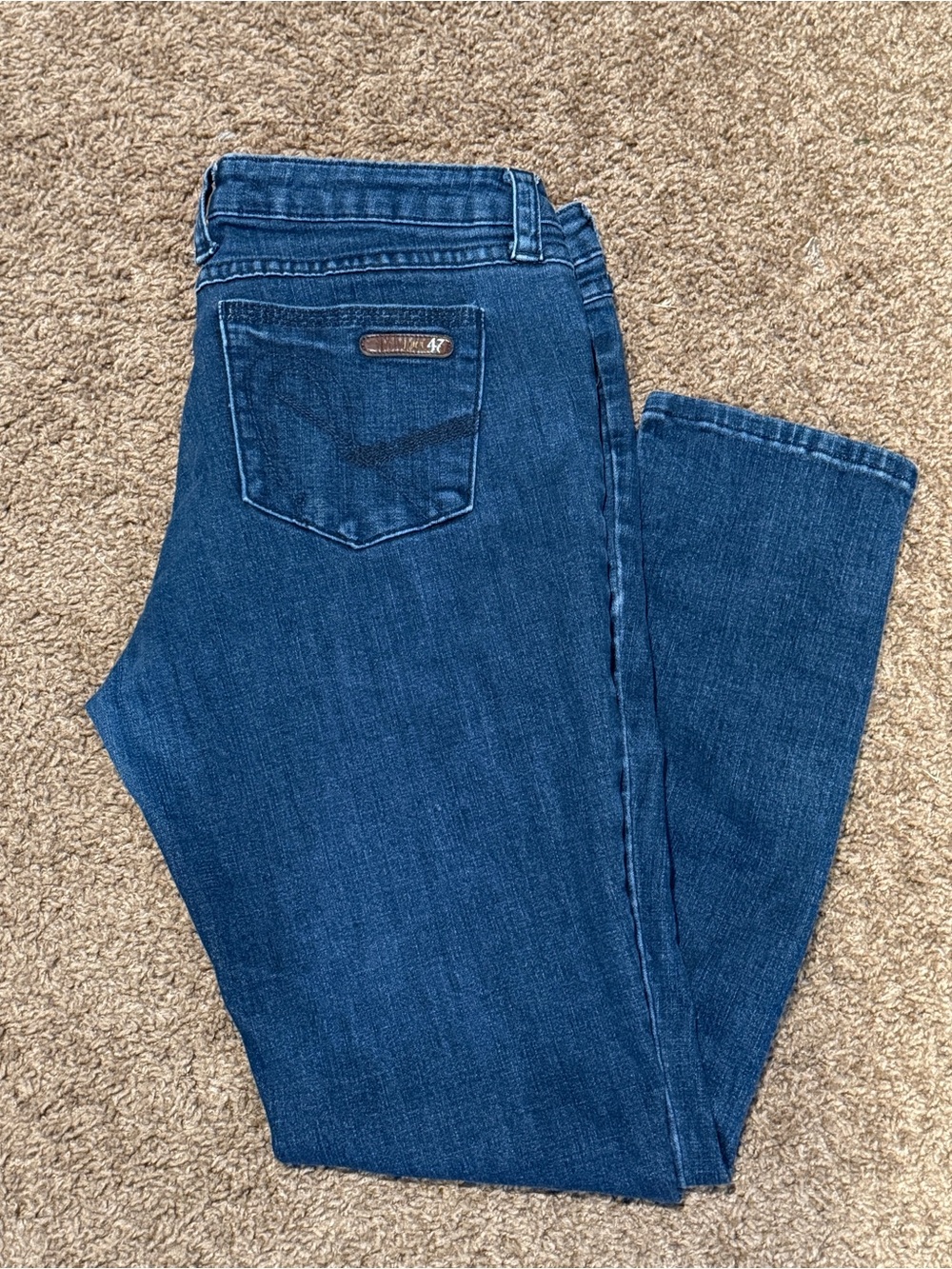 Rock 47 by Wrangler Ultra Low Rise Jeans Dark Wash Stretch Denim size 5x34